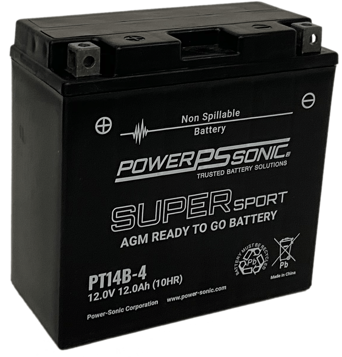 PT14B-4 - 12V 190CCA Rechargeable SLA Powersports Battery