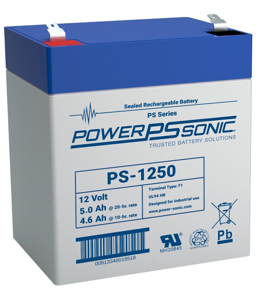 PS-1250 - 12V 5Ah Rechargeable SLA Battery