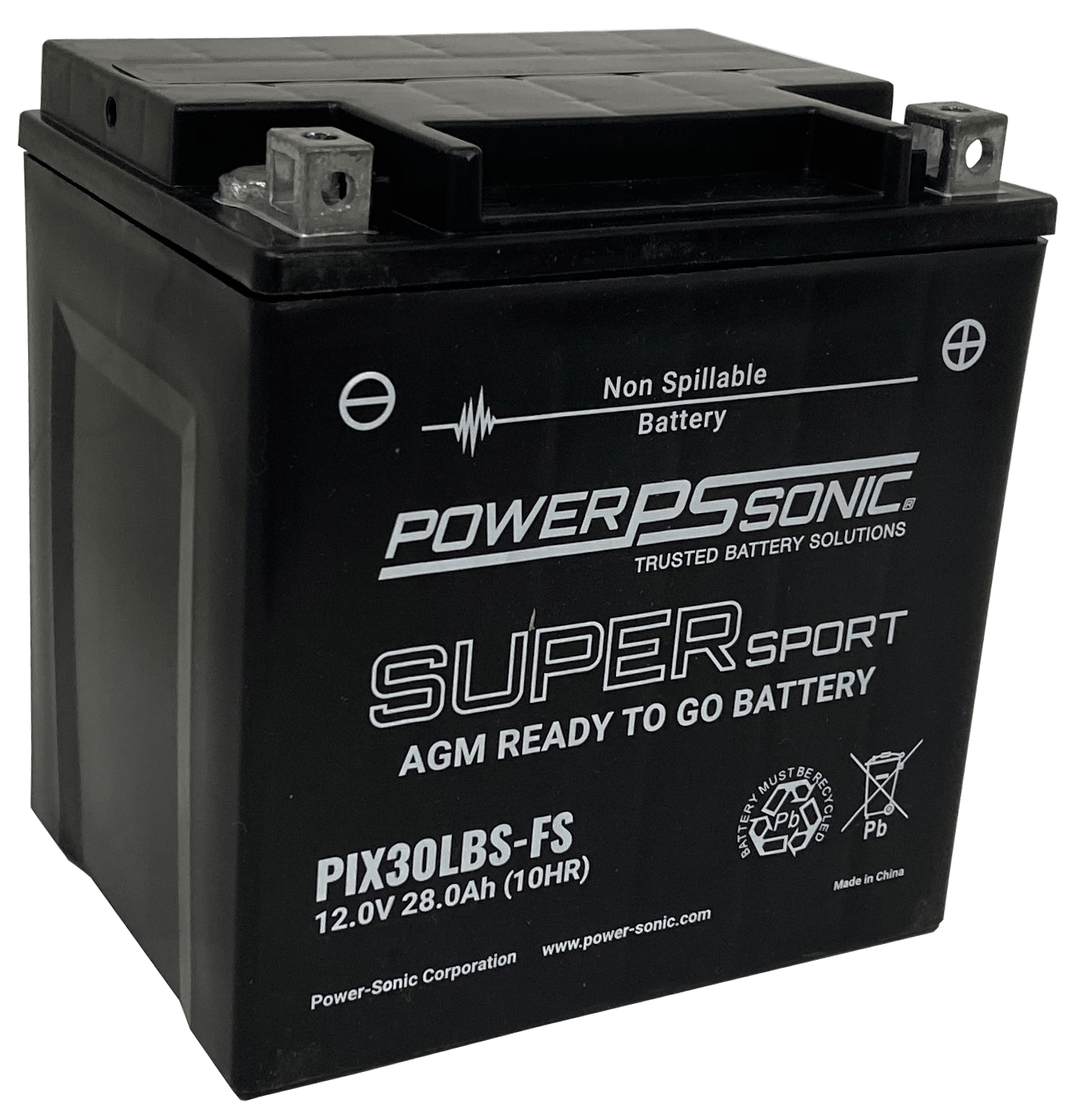 PIX30LBS-FS - 12V 400CCA Rechargeable SLA Powersports Battery