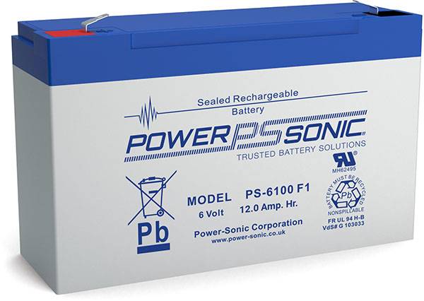 PS-6100 - 6V 12Ah Rechargeable SLA Battery