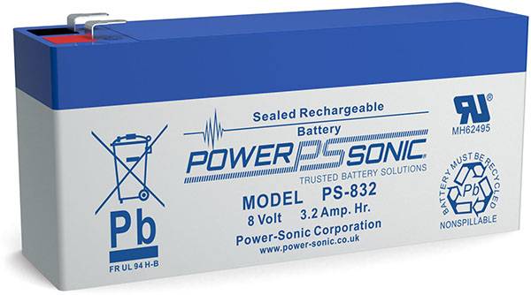 PS-832 - 8V 3.2Ah Rechargeable SLA Battery
