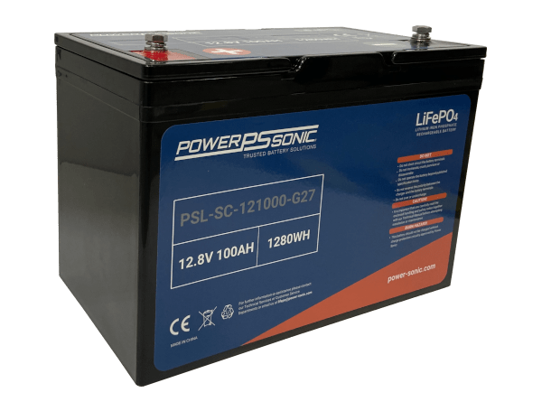 PSL-SC-121000-G27 - 12.8V 100Ah Rechargeable LiFePO4 Battery