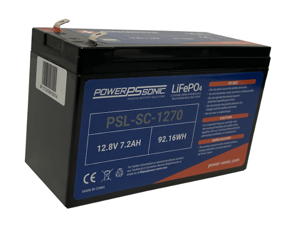 PSL-SC-1270 - 12.8V 7.2Ah Rechargeable LiFePO4 Battery