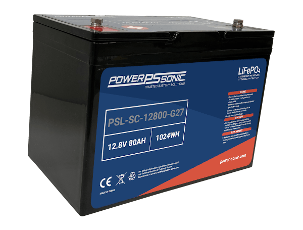 PSL-SC-12800-G27 - 12.8V 80Ah Rechargeable LiFePO4 Battery