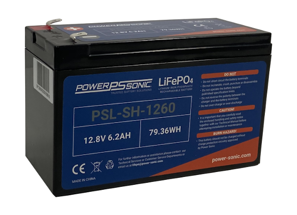 PSL-SH-1260 - 12.8V 6.2Ah Rechargeable LiFePO4 Battery