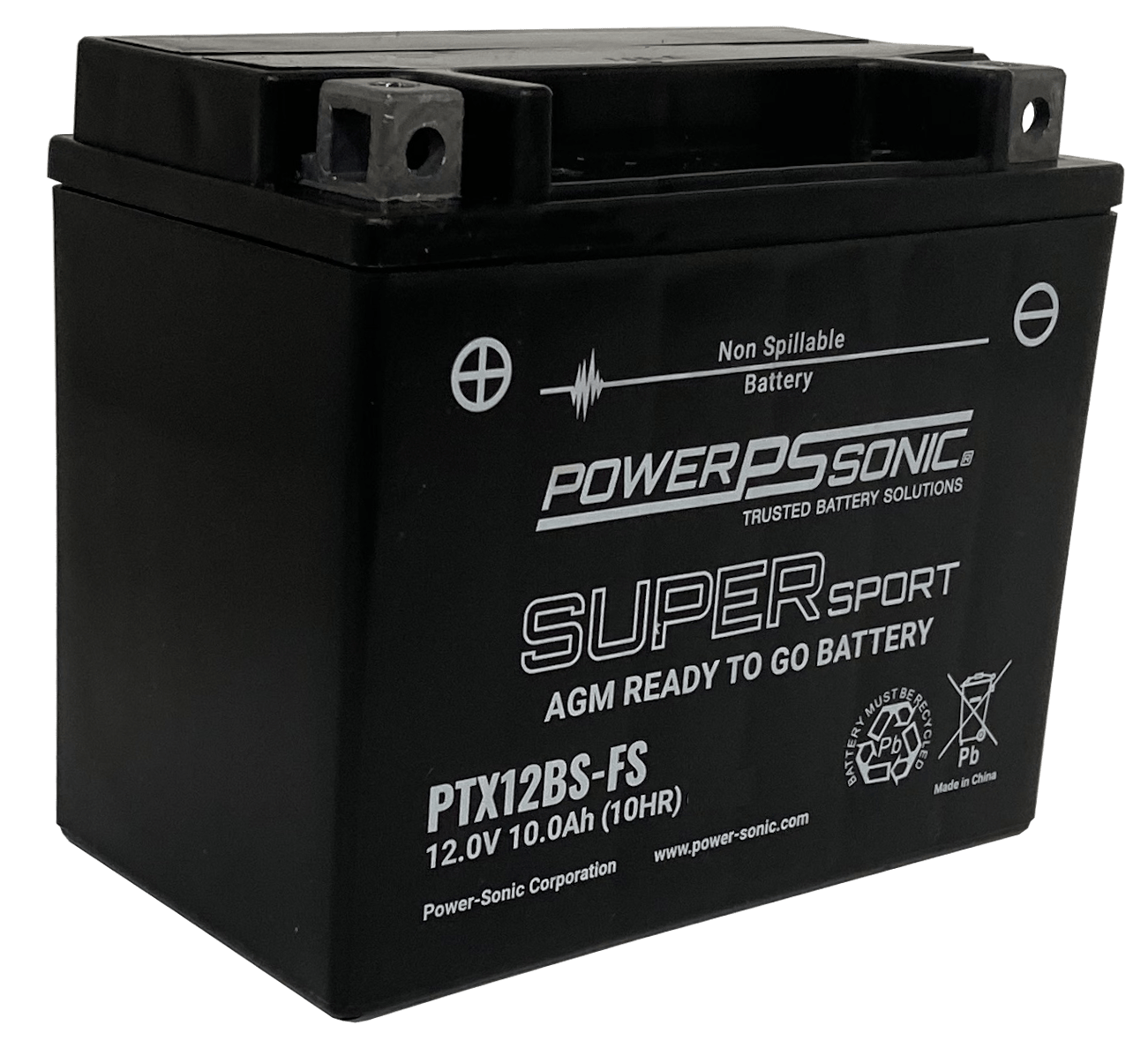 PTX12BS-FS - 12V 180CCA Rechargeable SLA Powersports Battery