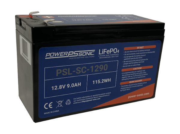 PSL-SC-1290 - 12.8V 9Ah Rechargeable LiFePO4 Battery