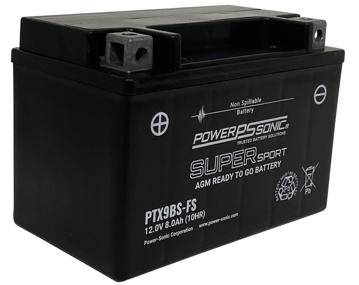 PTX9BS-FS - 12V 135CCA Rechargeable SLA Powersports Battery