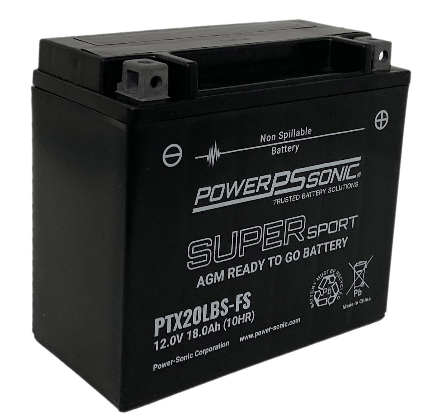 PTX20LBS-FS - 12V 290CCA Rechargeable SLA Powersports Battery